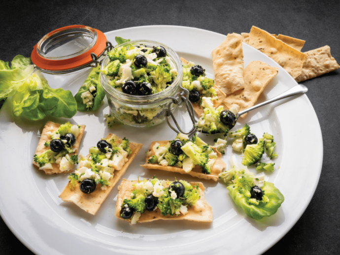 Raw Broccoli, Cauliflower, and Blueberry ‘Caviar’