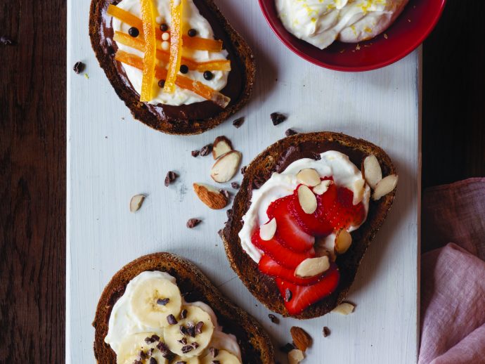 Chocolate-Nut Parfait Toast