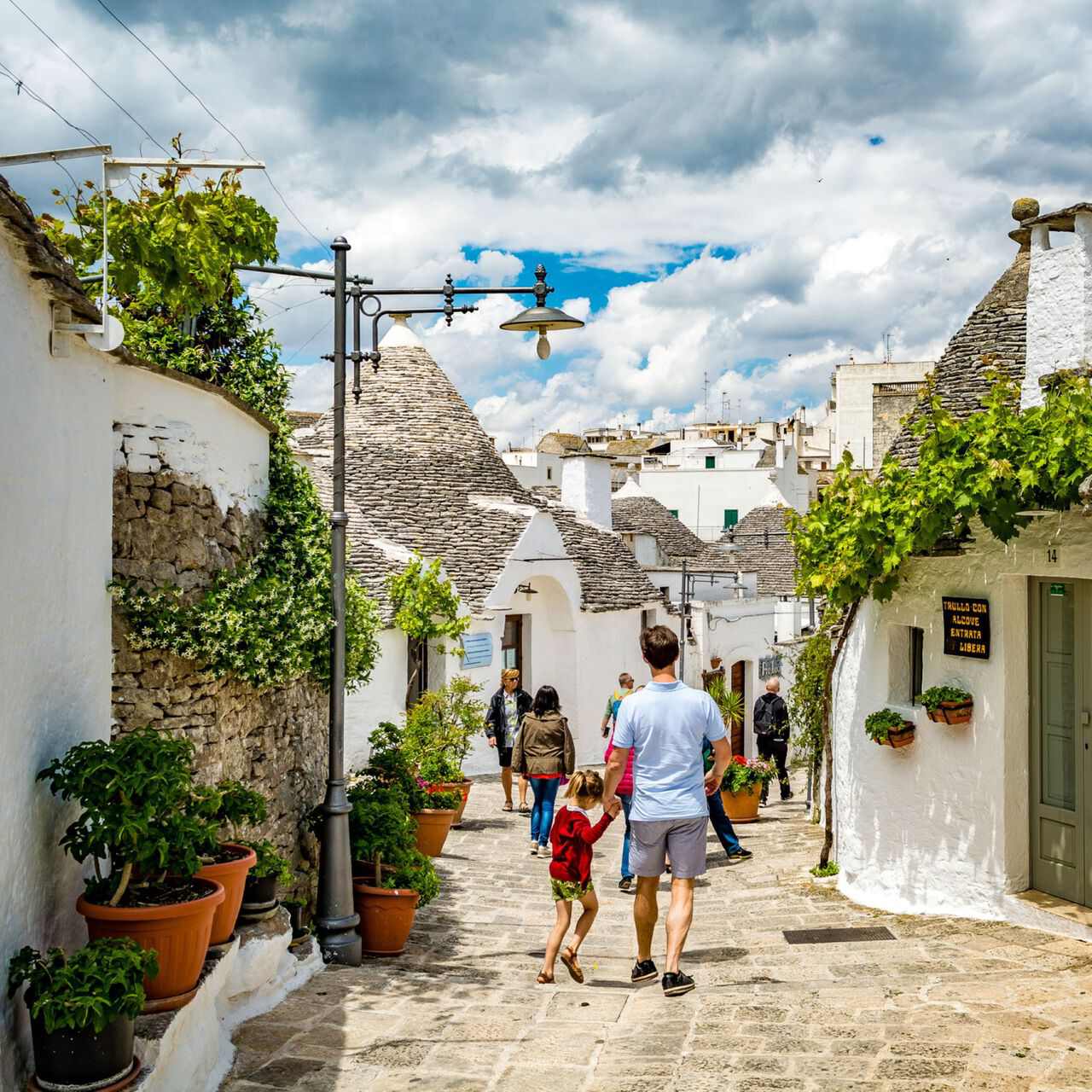 Walking through Alberobello