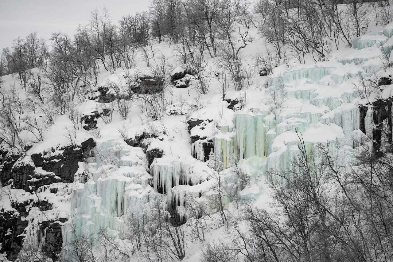 Frozen waterfalls